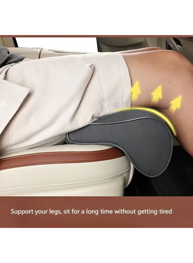Black Car Seat Cushion 2pcs Extended Pad With Leg Support For Long Drives - Image 1
